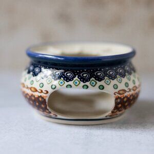 Share Boleslawiec Polish Pottery Unikat 5" Teapot Warmer Only Artichoke Heart